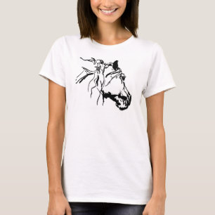 T-shirt Tête de cheval de charbon de bois
