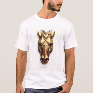 T-shirt Tête de cheval en or géométrique - Décor Art Déco