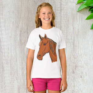 T-shirt Tête de cheval marron ferme animal
