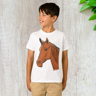 T-shirt Tête de cheval marron ferme animal