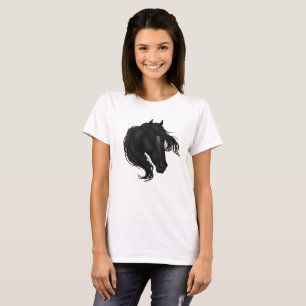T-shirt Tête de cheval noire