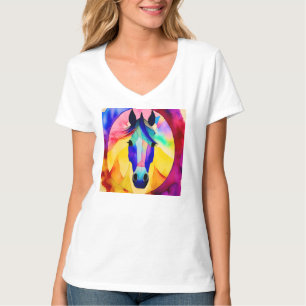 T-shirt tête de cheval sud-ouest en mosaïque peint