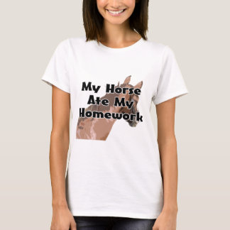 T-shirt Tête de chevaux - mon cheval a mangé mon travail