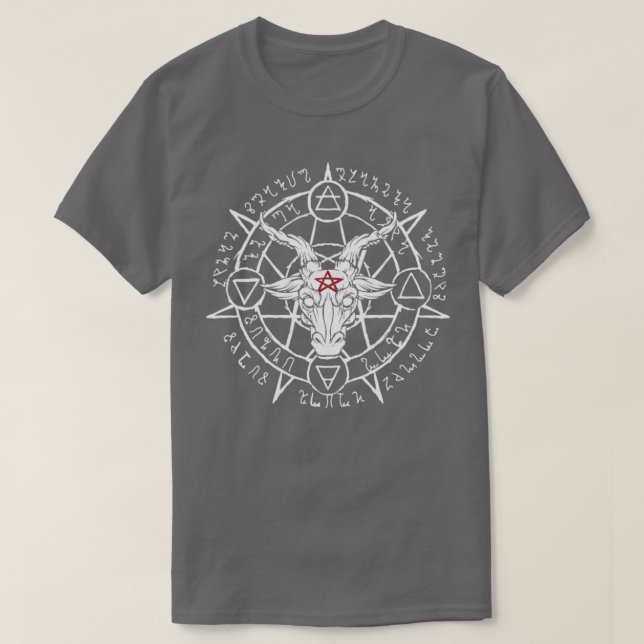 T-shirt Tête de chèvre satanique Baphomet Devil Adorateur (Design devant)