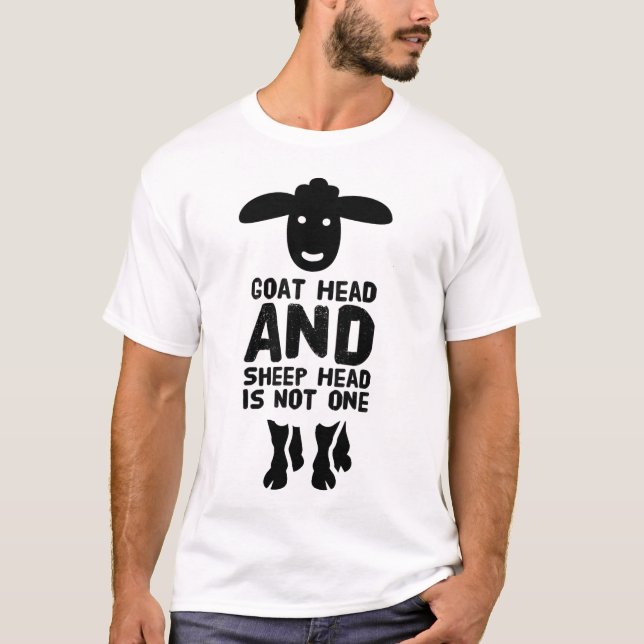 T-shirt Tête de chèvre Tête de mouton Drôle Citation avec  (Devant)