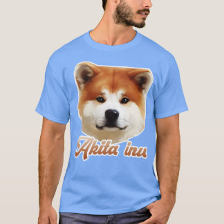 T-shirt tête de chien akita inu