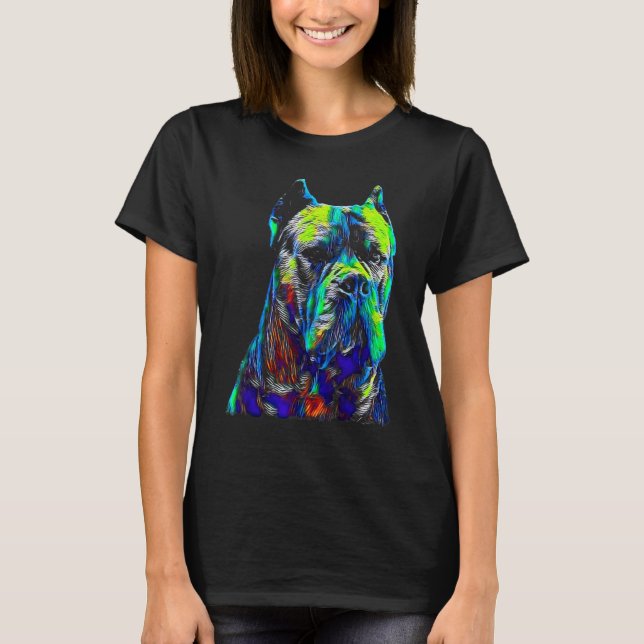 T-shirt Tête de chien aquarelle Cane Corso (Devant)