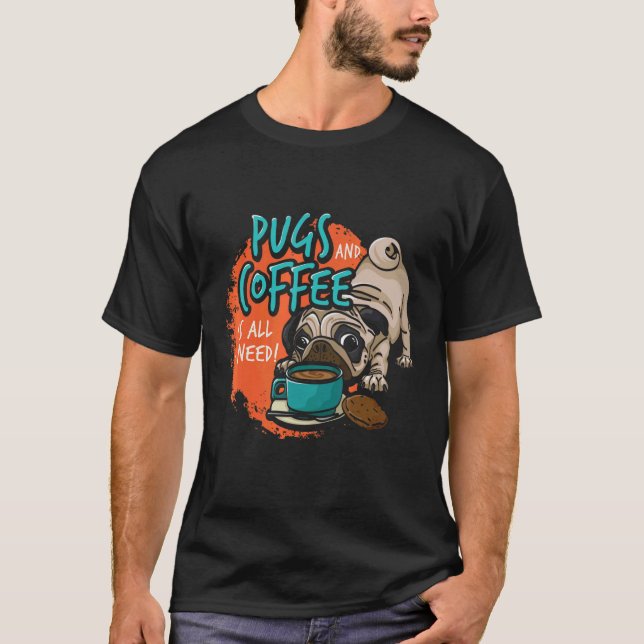 T-shirt Tête de chien carlin (Devant)