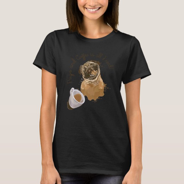 T-shirt Tête de chien carlin  1 (Devant)