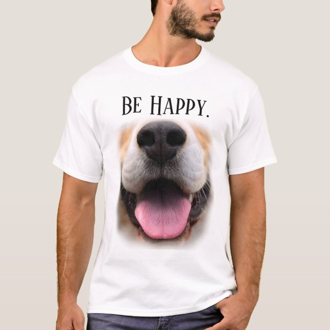 T-shirt Tête de chien heureux (Devant)