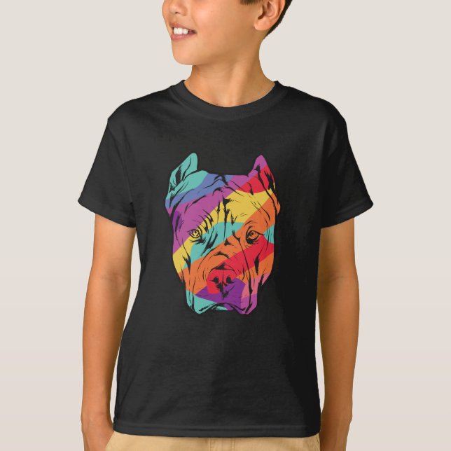 T-shirt Tête de chien Pitbull Terrier (Devant)