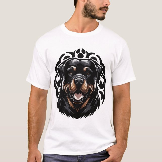 T-shirt Tête de chien Rottweiler (Devant)