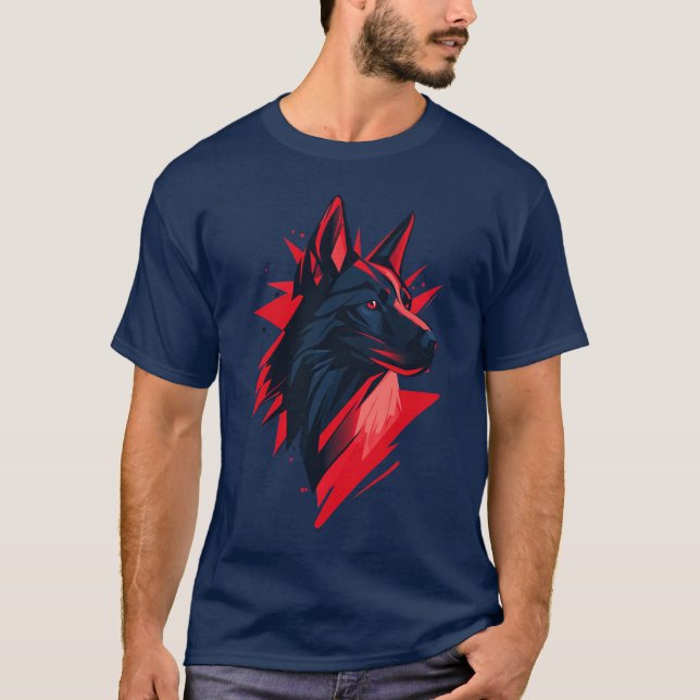 T-shirt Tête de Chien Stylisée (Devant)