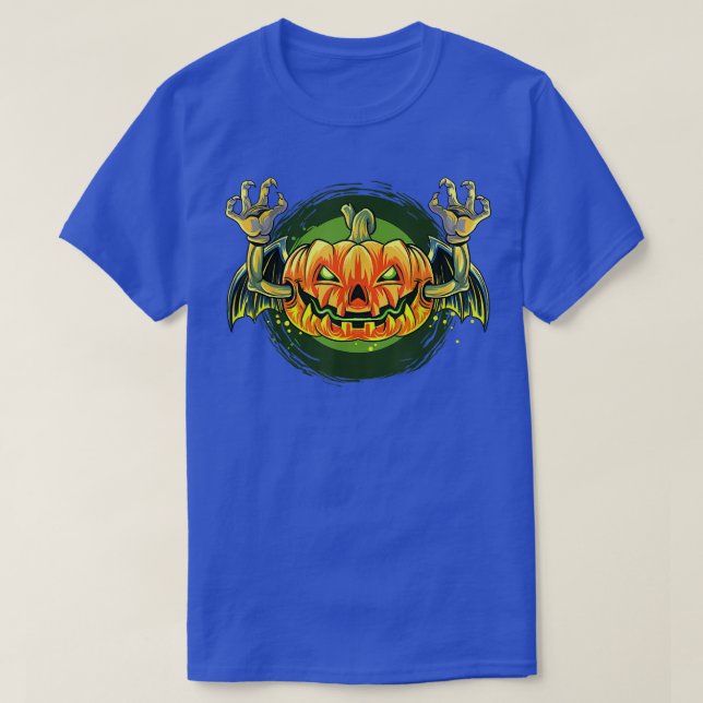 T-shirt Tête de citrouille de Vampire bat Halloween (Design devant)