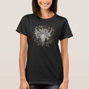 T-shirt Tête de crâne de vache taureau ouest fée grunge fl