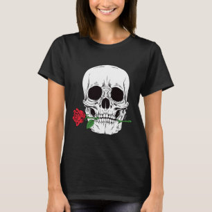 T-shirt Tête de Crâne Visage Rose Rouge Rock N Roll Cool S