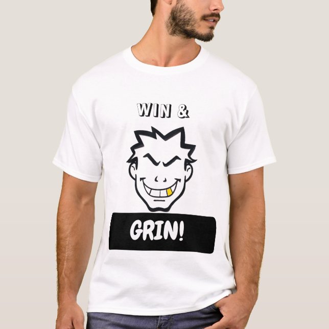 T-shirt Tête de dessin Grinning Grinning - Win & Grin (Devant)