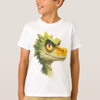 Tête de dinosaure vert – Super tee-shirt de dinosa