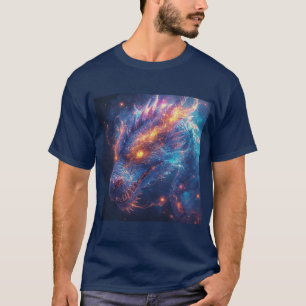 T-shirt Tête de dragon ardent rayonnant une énergie intens