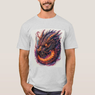 T-shirt Tête de dragon aux yeux féroces
