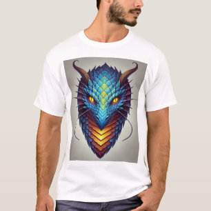 T-shirt Tête de dragon bleu