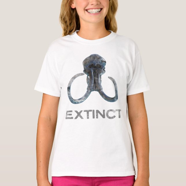 T-shirt Tête de fossile de Mammoth laine disparue Version  (Devant)