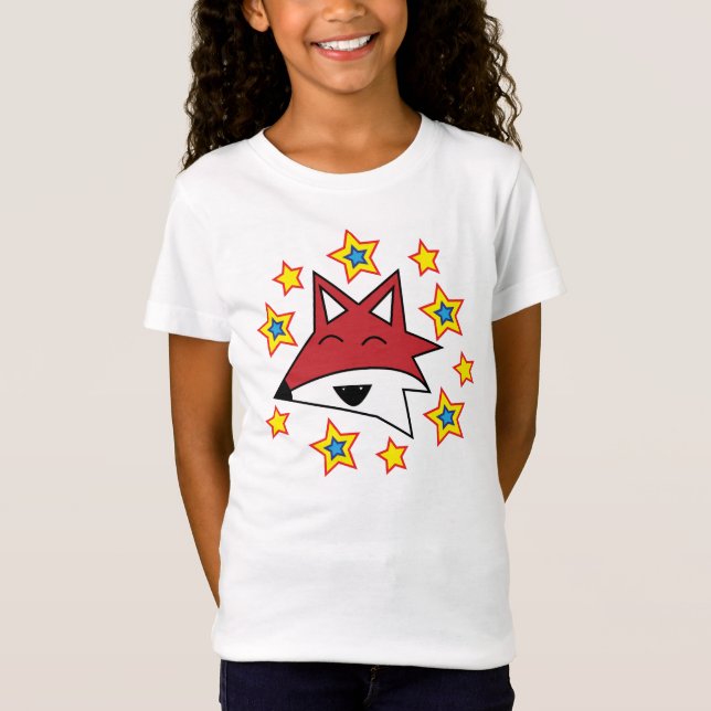 T-Shirt Tête de Fox avec des étoiles (Devant)