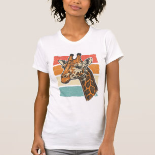 T-shirt Tête de girafe vintage dessin vectoriel rétro couc