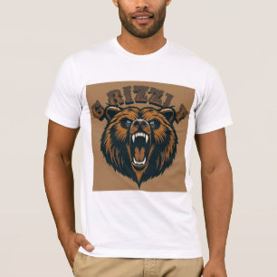 T-shirt Tête de grizzli féroce