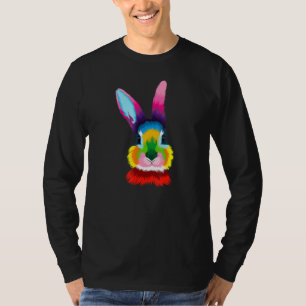 T-shirt Tête de lapin coloré Art Animaux Aquarelle Peint