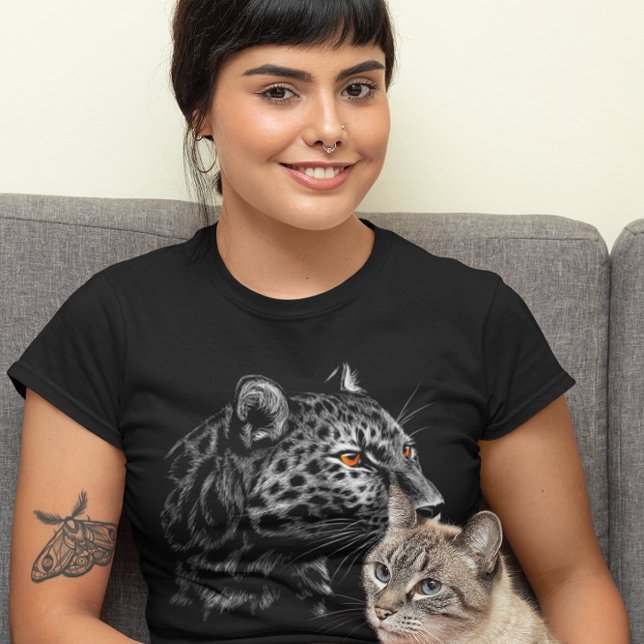 T-shirt Tête de léopard Graphisme animal Big Chat (Créateur téléchargé)