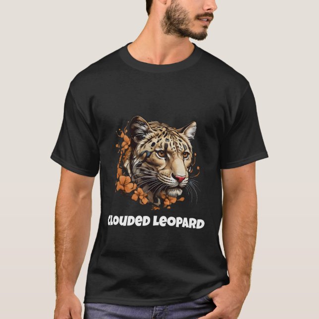 T-shirt tête de léopard nuageuse (Devant)