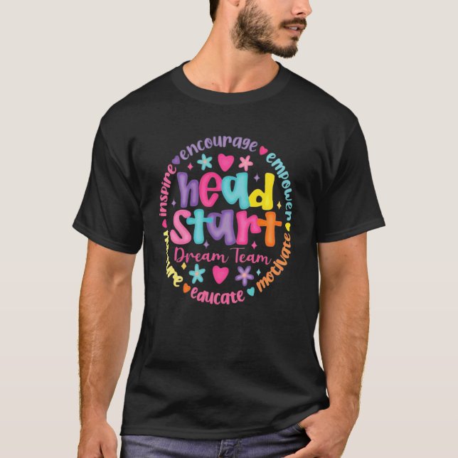 T-shirt Tête de l'équipe de rêve Head Start enseignant ret (Devant)