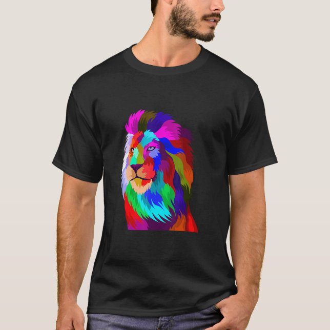 T-shirt Tête de lion Animal Vie sauvage Nature Tête d'anim (Devant)
