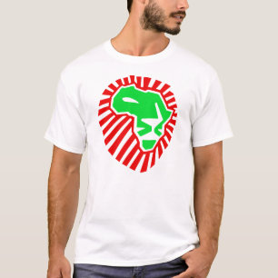T-shirt Tête de lion cette fois pour l'Afrique. Rouge ver