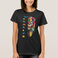 Tête de lion colorée de style pop faune cool