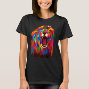 T-shirt Tête De Lion cool Avec Couleur Lumineuse