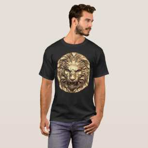 T-shirt Tête de lion doré rugissant