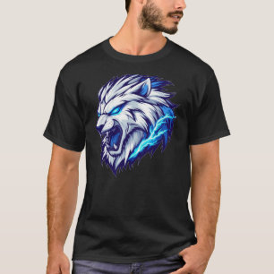 T-shirt tête de lion électrique Fierce - graphique