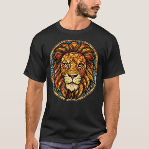 T-shirt Tête de lion en verre tendu look unique Animal afr