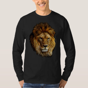 T-shirt Tête De Lion Majestic Portrait D'Un Lion Fierce