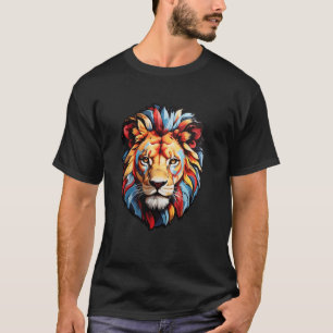T-shirt Tête de lion majestueuse Crinière artistique avec