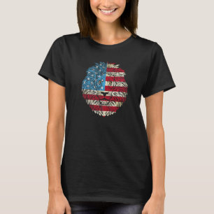 T-shirt Tête de lion patriotique Drapeau américain Lion fi