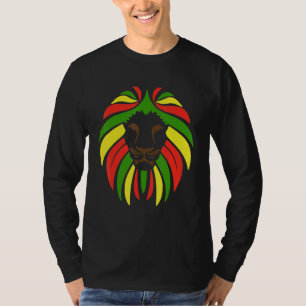 T-shirt Tête de lion Rasta cool colorée pour amateur de Re