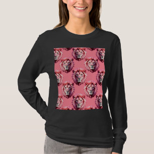T-shirt Tête de lion rose motif animal design rose