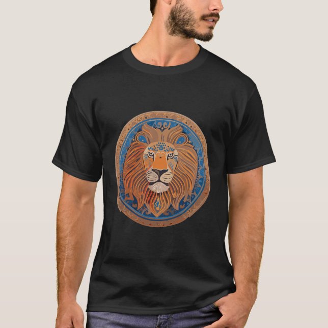 T-shirt Tête de lion tribale (Devant)