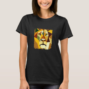 T-shirt Tête de lion Vector Majestic avec oeuvre Cool