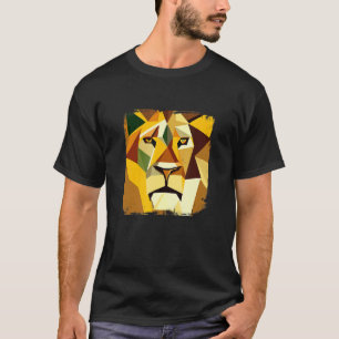 T-shirt Tête de lion Vector Majestic avec oeuvre Cool