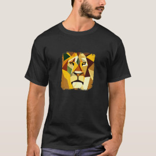 T-shirt Tête de lion Vector Majestic avec oeuvre Cool