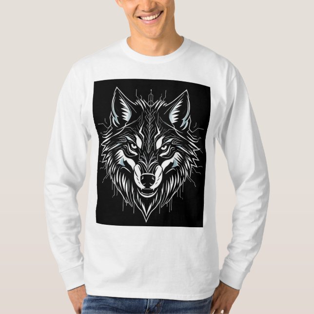 T-shirt Tête de loup art (Devant)